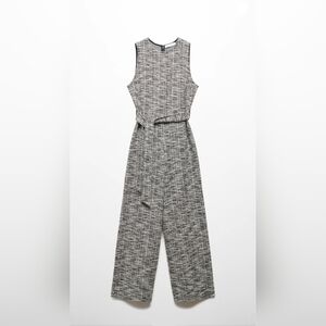 Marbled tweed jumpsuit Size XL By Mango
